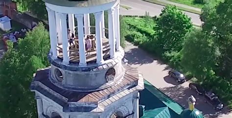 gorgeous drone footage captures couple sexing   church steeple mashable