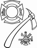 Coloring Fire Firefighter Pages Hat Cross Fireman Helmet Axe Maltese Department Fighter Badge Printable Getcolorings Drawing Colouring Decals Silhouette Visit sketch template
