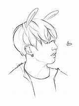 Coloring Jungkook Drawing Bts Pages Kpop Book Sheets Drawings Easy Logo Line Color Kids Army Sketch Sheet Template Print Cute sketch template