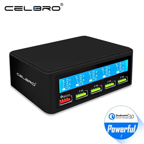 port usb multi charger station quick charge  fast charging multiple usb charger hub led
