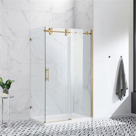 ove decors sydney gold  piece         basedoor rectangular corner shower kit