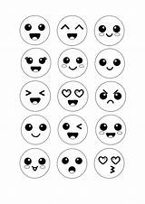 Emoji Coloring Kawaii Pages Printable sketch template