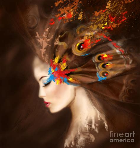 fantasy portrait beautiful woman butterfly digital art by alena lazareva