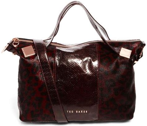 asos ted baker autumny oxblood leather tote bag  purple oxblood lyst