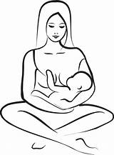 Mother Breastfeeding sketch template