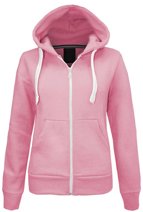girls womens plain malaika hoodie hoody hooded zip sweatshirt zipper top uk   ebay