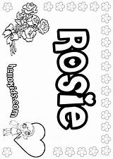Rosie Coloring Name Pages Sheets Rose Girls Printable Letter Template Names Kids sketch template