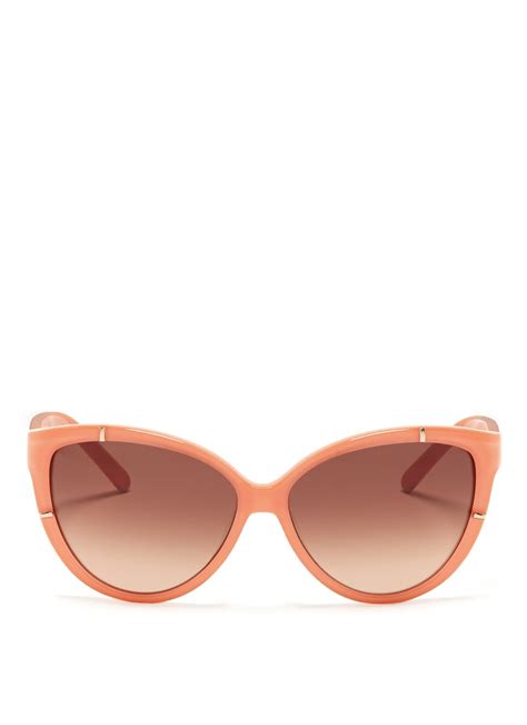 Chloé Plastic Cat Eye Sunglasses In Pink Orange Lyst
