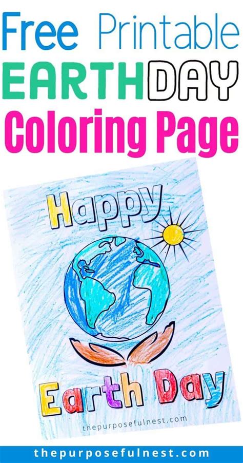 earth day printable coloring page  purposeful nest