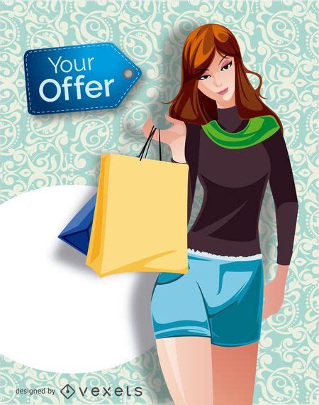 Shopping Girl Promo Vector Download