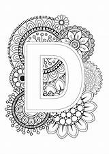 Mandala Coloring Alphabet Pages Adult Book Mindfulness Letters Abc Letter Stock Sunflower Illustration Vector Doodle English sketch template
