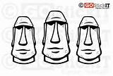 Easter Island Coloring Heads Clipart Head Drawings 84kb 204px Clipground sketch template