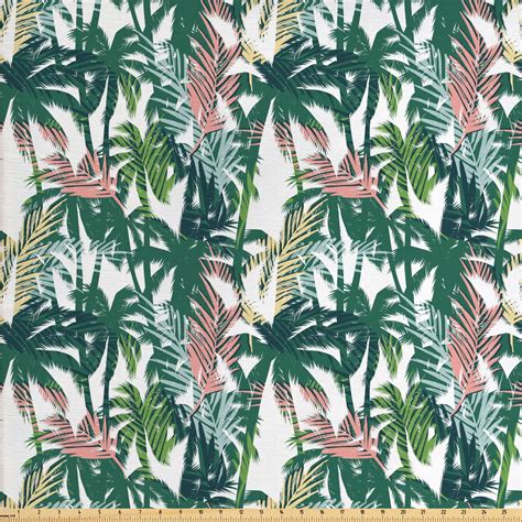 palm tree fabric   yard dreamy abstract jungle foliage rainforest