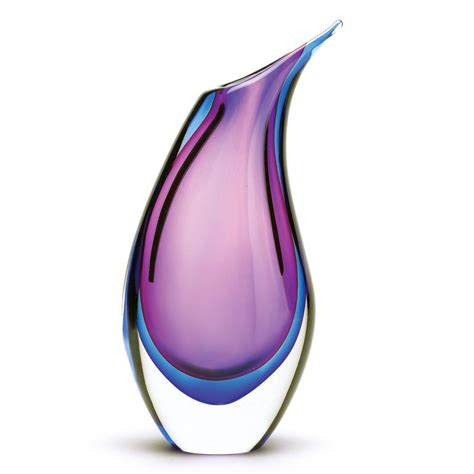 Swirl Glass Vase Modern Glass Vases Purple Vase Vases Decor