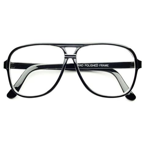 true retro vintage style clear lens aviator glasses eyeglasses black