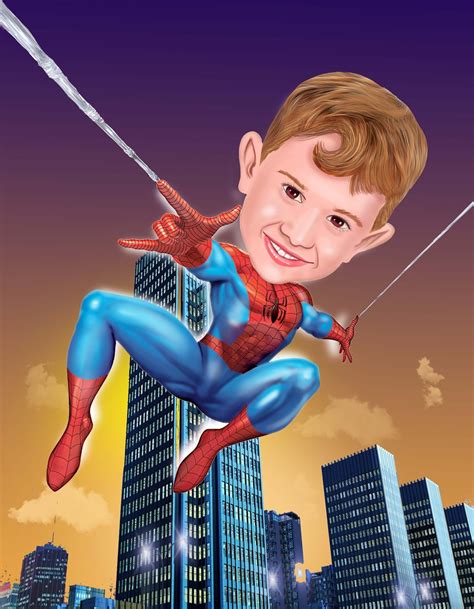 caricaturecartoon spiderman caricature kid caricature superhero caricature spiderman boy