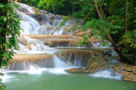 dunns river falls ocho rios jamaica amazing places  earth places   world