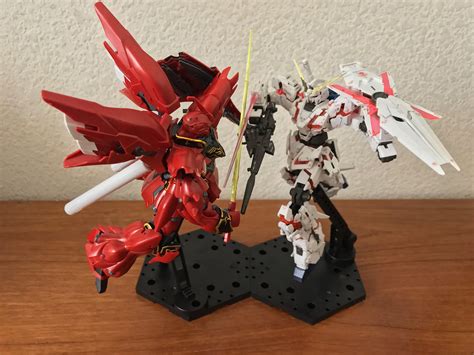 hg sinanju  rg unicorn  action base  pretty happy  purchased  display stand