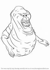 Ghostbusters Slimer Drawing Draw Step Tutorials Cartoon Drawingtutorials101 sketch template