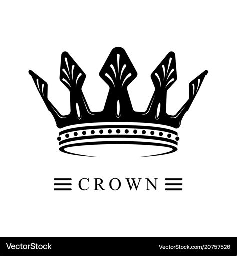black crown logo  royalty  vector image vectorstock