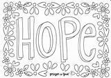 Coloring Pages Colouring Kids Sheets Quote Inspirational Hope Color Hopeful Bible Canvas Grief Postcard Blank Drawing Need Peace sketch template