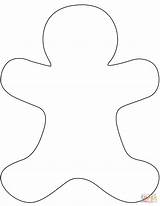 Gingerbread Man Template Coloring Printable Blank Pages Drawing Christmas Templates Supercoloring sketch template