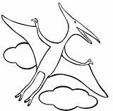 Pterodactyl Dinosaur Drawing Coloring Pages Colouring Drawings Simple Flying Easy Kids Line Dinosaurs Cliparts Clipart Printable Cartoon Color Print Beginners sketch template