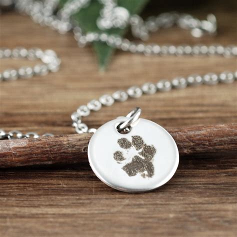 actual dog paw necklace actual paw print necklace footprint etsy