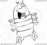 Coloring Centipede Excited Jumping Clipart Cartoon Outlined Vector Pages Sparky Devil Sun Cory Thoman Template sketch template