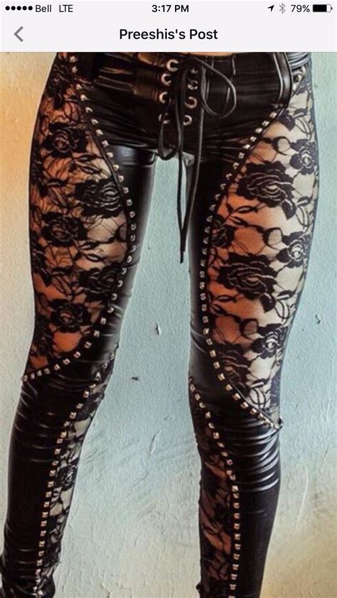 Sewing Inspiration Fashion Faux Leather Leggings Lace