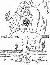 Coloring Spiderman Pages Spider Girl Popular Colour Coloringhome sketch template