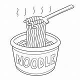 Nudeln Nudel Noodle Vektorsatz Vektoruppsättning sketch template