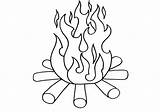Fire Coloring Pages Flames Line Flame Outline Drawing Printable Template Getdrawings Log Logs Yule Popular Templates sketch template