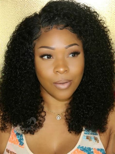 super pretty kinky curly 360 lace frontal wig indian remy hair pre plucked hairline