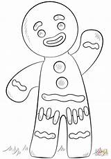Gingerbread Coloring Man Pages Printable sketch template