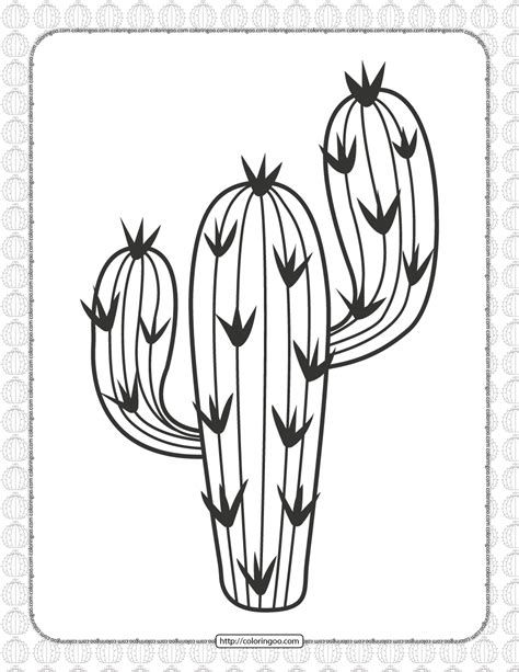 printable cactus  coloring page