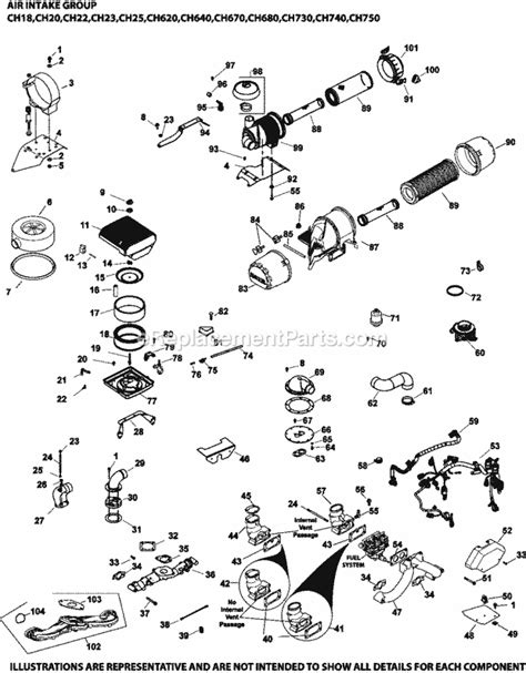 kohler ch  parts list  diagram ereplacementpartscom