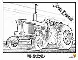 Tractor Deere Colouring sketch template