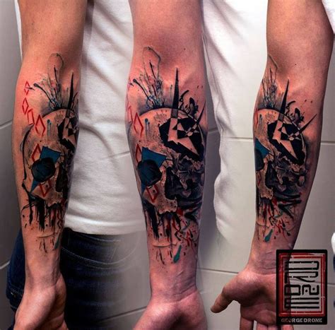 artist george drone neck tattoo finger tattoos leg tattoos