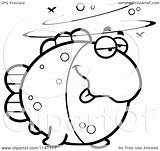 Drunk Fish Clipart Cartoon Outlined Coloring Vector Cory Thoman Royalty sketch template