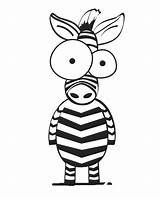 Zebra Coloring Cartoon Pages Template sketch template