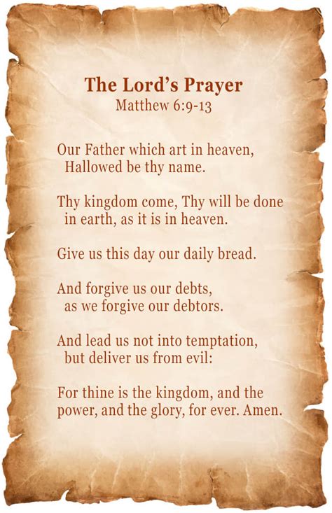 lords prayer king james version printable
