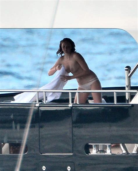 model lily cole nude tits on a yacht in st barts scandal