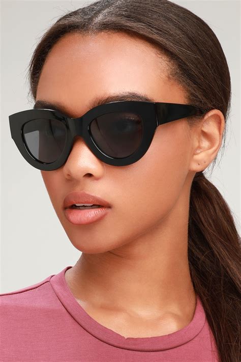 Chic Black Sunglasses Oversized Sunglasses Cat Eye Sunglasses Lulus