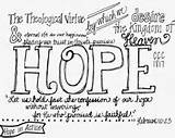 Hope Coloring Faith Pages Virtues Theological sketch template