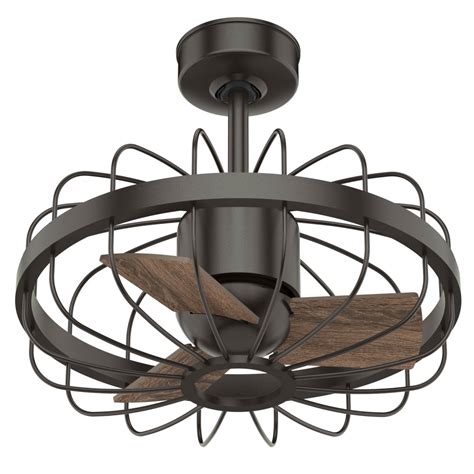 hunter  roswell caged ceiling fan  wall control modern industrial