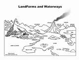 Landforms Waterways Landform Estuary Madden Exploringnature Ocean Printables sketch template