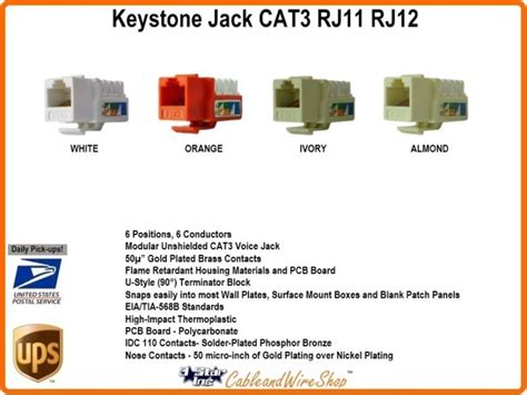cat rj rj keystone voice jack almond   star wiring diagram