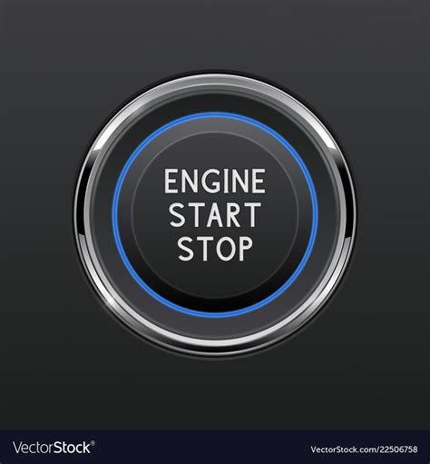 engine start stop button car dashboard element vector image