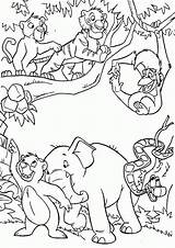 Jungle Coloring Book Pages Kids Printable Disney Ausmalbilder Characters Dschungelbuch Residents Sheets Animal Dschungel Colouring Happy Color Print Baby Drawing sketch template